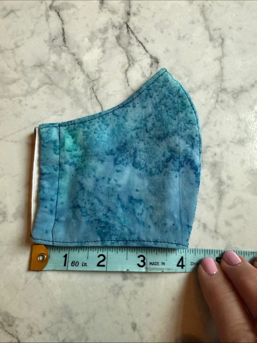 Kids Blue Tie-Dye Cotton Face Mask